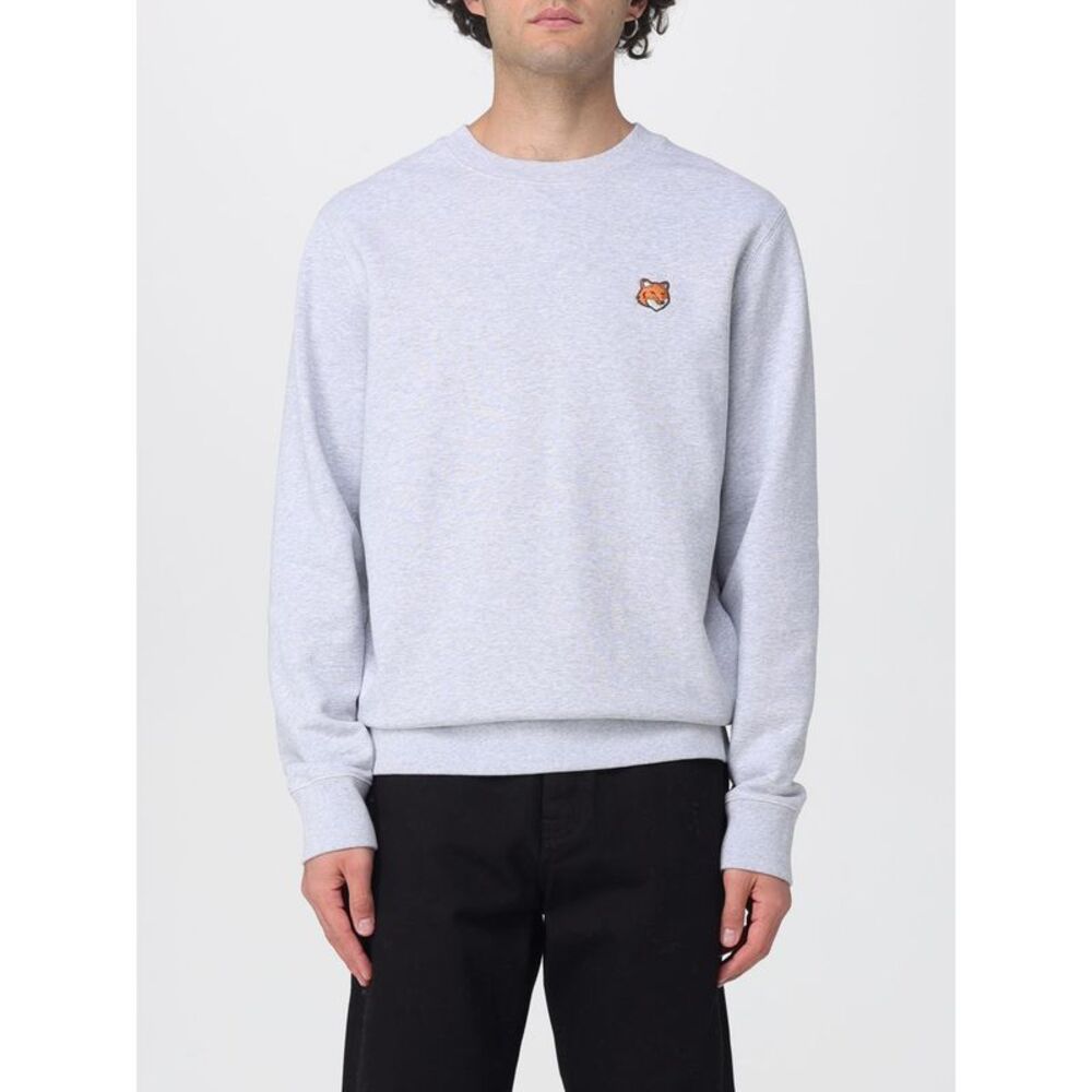 Maison Kitsune Men Crew Neck Sweatshirt With Logo Maison Kitsune